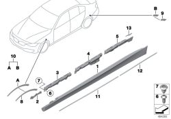 Original BMW Schwellerverkleidung grundiert links  (51777312751)