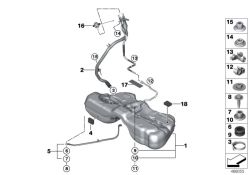 BMW original Deposito de combustible plastico  (16117411799)