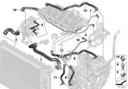 Hose, cylinder head, Number 11 in the illustration