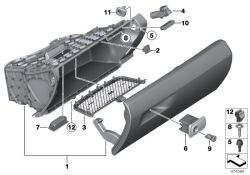 Cassetto portaguanti di pelle schwarz/schwarz