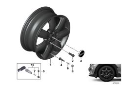 Scheibenrad Leichtmetall schwarz 7Jx17 ET:47