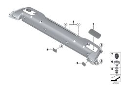 BMW original Recubrimiento derecho 4er F36 KORALLROT (54627325014) (54627325014)