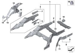 Estructura de apoyo piso del maletero  (41007431413)