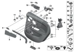 Cache partie avant porte arrière dr. d`origine BMW piano black (51427396716)