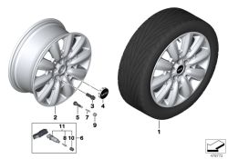 Original BMW Disc wheel, light alloy, Brightsilver 7,5Jx18   ET:51 (36116856033)