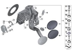 BMW original Mecanismo de pedales completoMini Paceman R61 (35006858613) (35006858613)