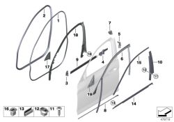 Original BMW Abdeckung Fensterrahmen Tür vorne recht  (51337384930)