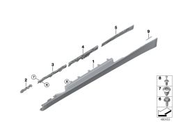 BMW original Lámina de protección contra roces 4er F36 (51777416285) (51777416285)