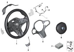 M Sports steering wheel leather, Number 01 in the illustration