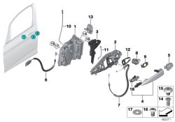 Original BMW Operating rod, door front left  (51217296413)