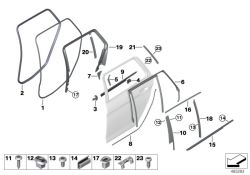 Original BMW Abdeckung Fensterrahmen hinten links SSR (51357385071)