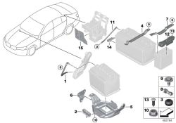 61218704689, 61219311081 Battery bracket Vehicle electrical system Battery BMW X1 E84 G30 5er  G11 7er  >483764<, Staffa batteria