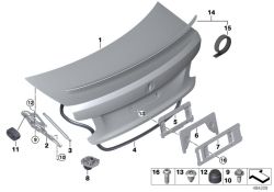 Original BMW Scharnier Heckklappe links  (41007373847)