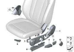 52107415097 Lever backrest angle adjustment left Seats Front seat BMW X4 X4  X3  >488065<, Leva comando regol. inclin. schien. sx