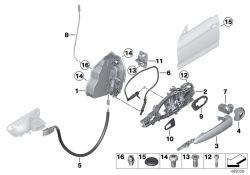 Original BMW Betätigungsstange Tür vorne rechts  (51217291410)