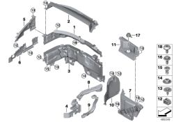 Original BMW Stirnwand Oberteil vorn  (51717290716)