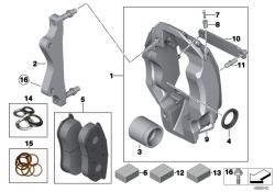 Original BMW Bremsbelagbrücke mit Muttern  (34108417041)