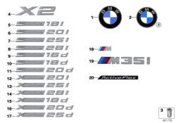 Original BMW Schriftzug X Drive 18d (51148496011)