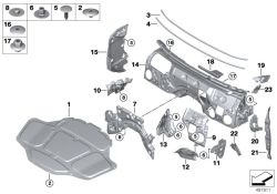 Original BMW Schallisolierung A-Säule Windlauf Links  (51487425745)