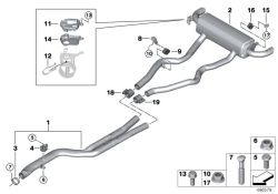 Halter Nachschalldämpfer hinten links 