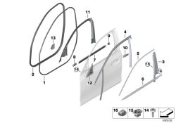 Channel cover,exterior,door, front right SW HGL