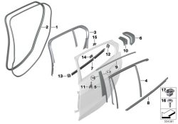 Original BMW Abdichtung Steg Scheibe oben links  (51137452431)