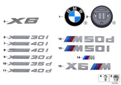Original BMW Label X6 (51148092882)