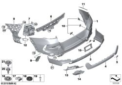 Original BMW Verkleidung Stossfänger hinten oben PMA (51128737297)